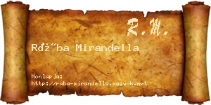Rába Mirandella névjegykártya
